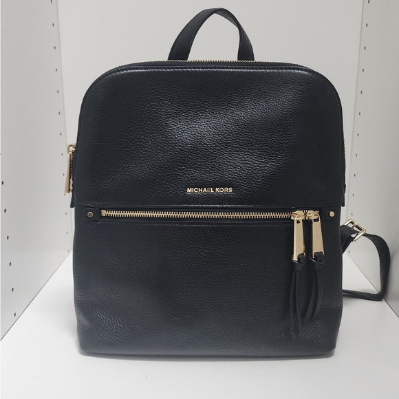 Michael Kors Handbags - Michael Kors Black Pebbled Leather Backpack